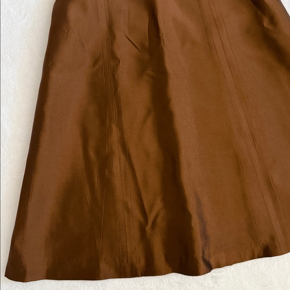{VTG} Vera Wang | Strapless Bronze Taffetta Dress (6) - Picture 5 of 16